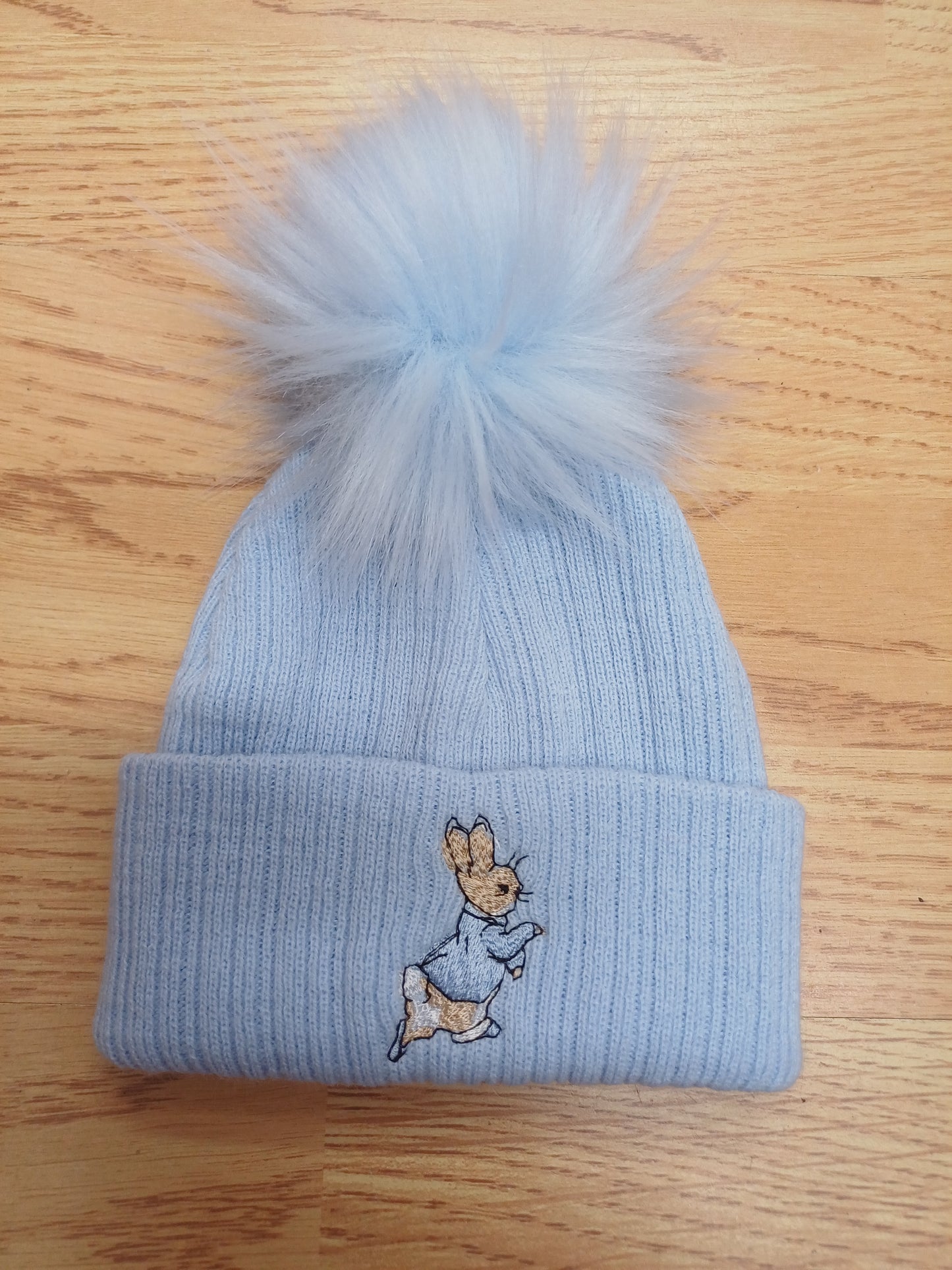 Baby Boys and girls peter rabbit single pom hats 0 - 6 years