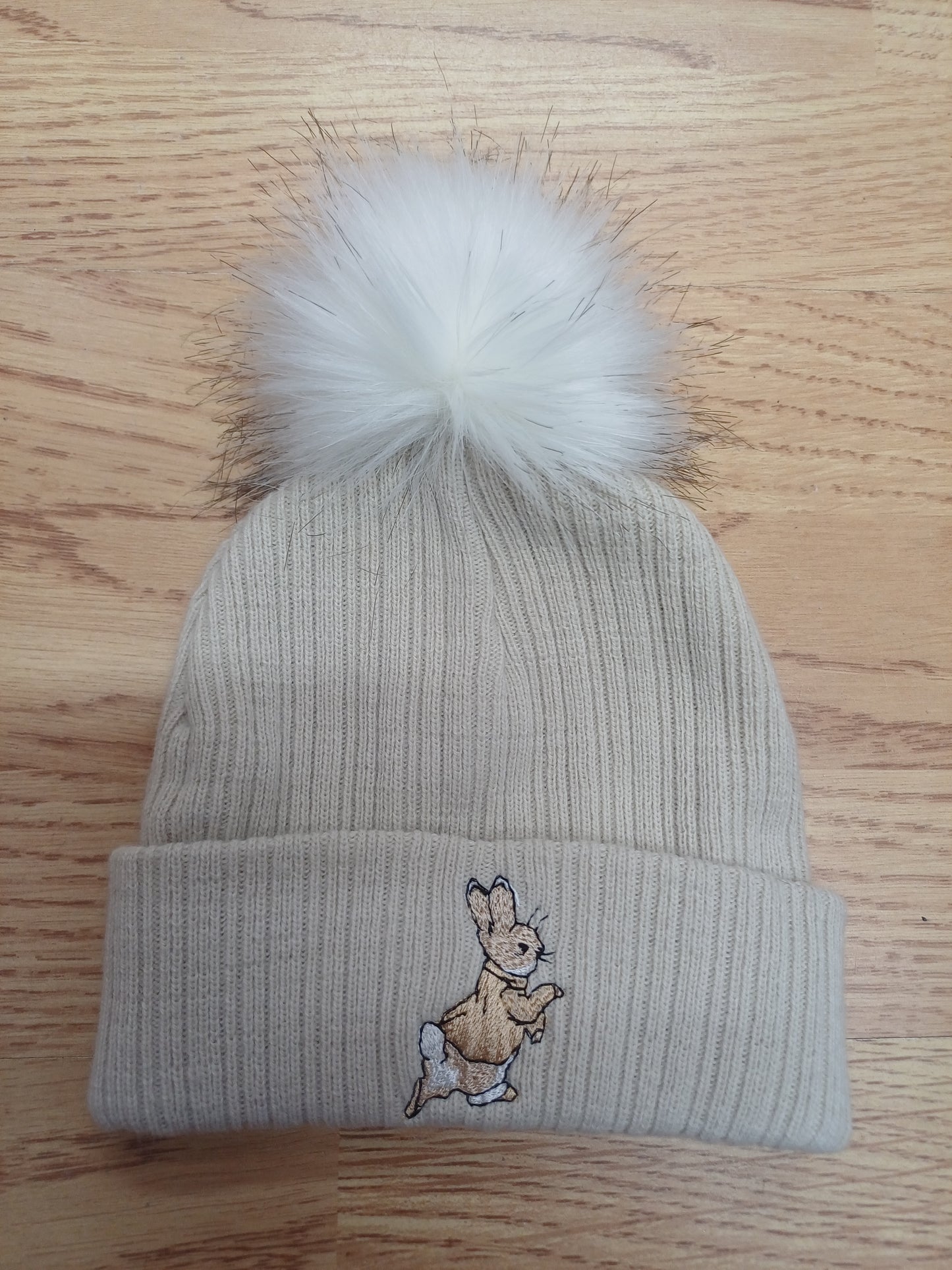 Baby Boys and girls peter rabbit single pom hats 0 - 6 years