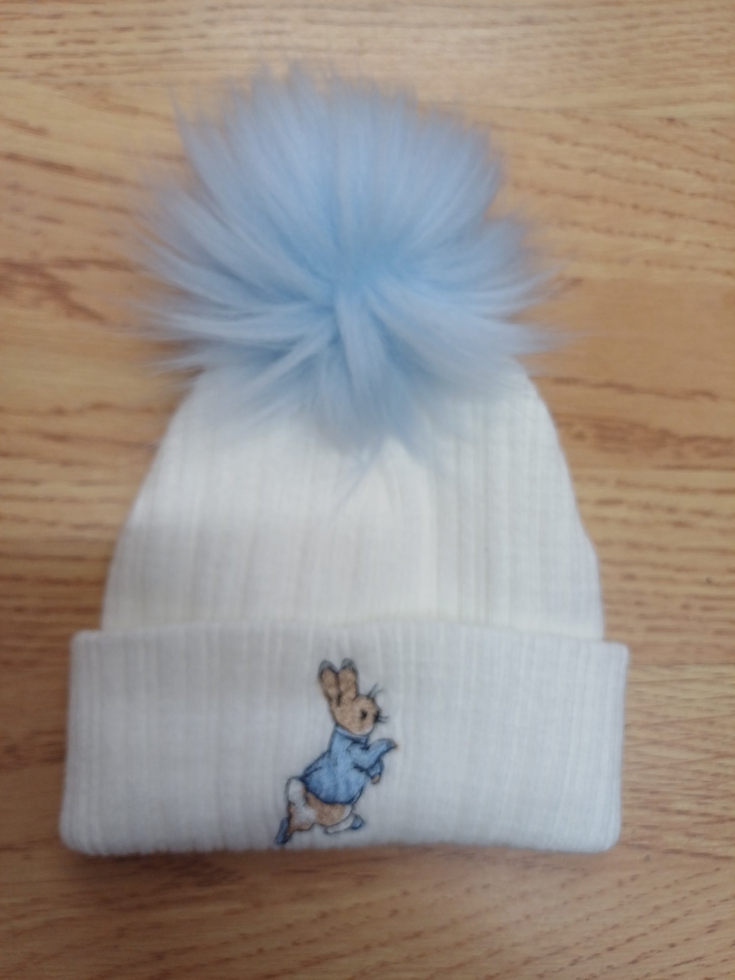 Baby Boys and girls peter rabbit single pom hats 0 - 6 years