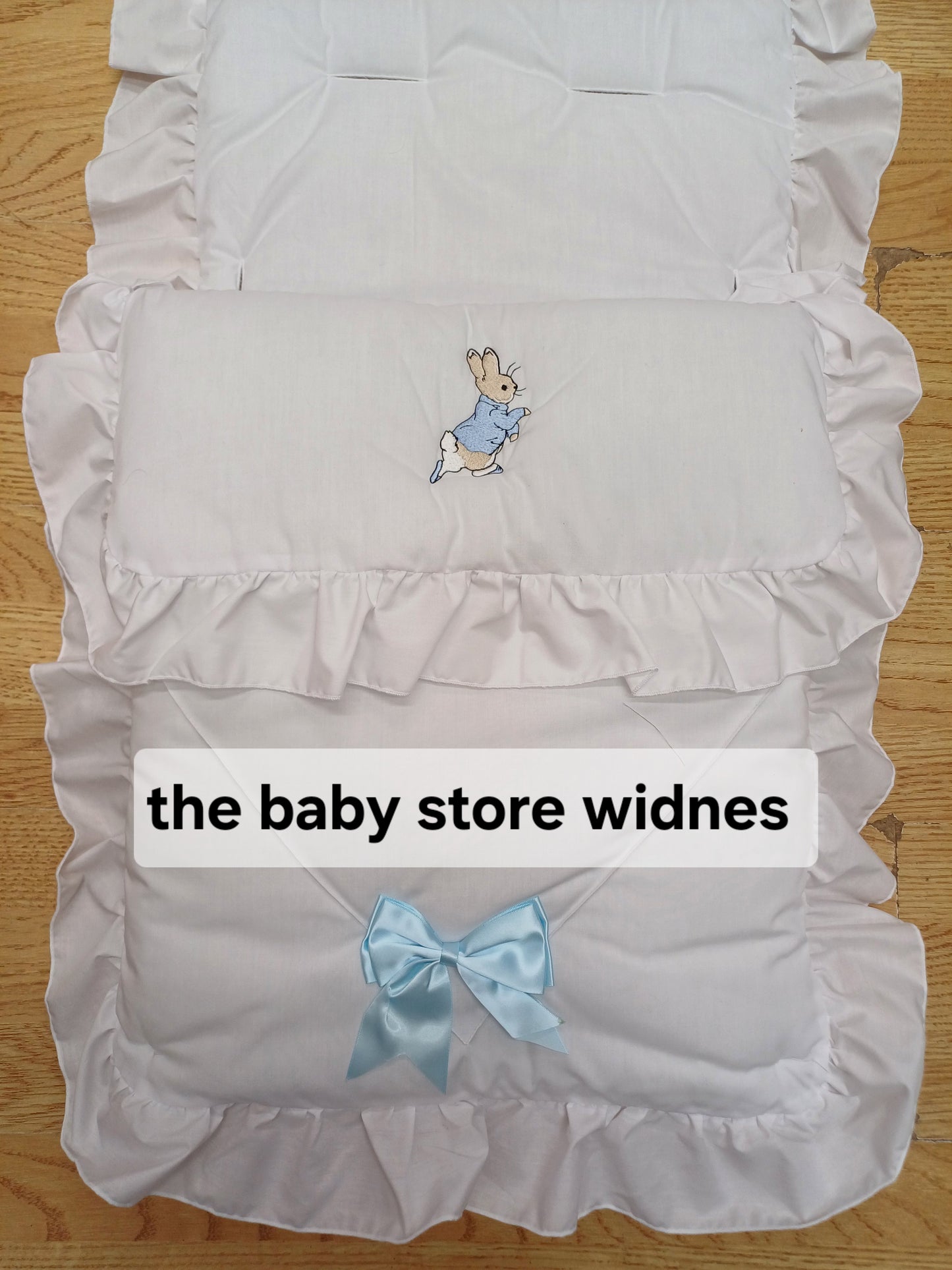 Baby Boys or girls Peter rabbit themed universal fit pram cosytoes footmuff pram set