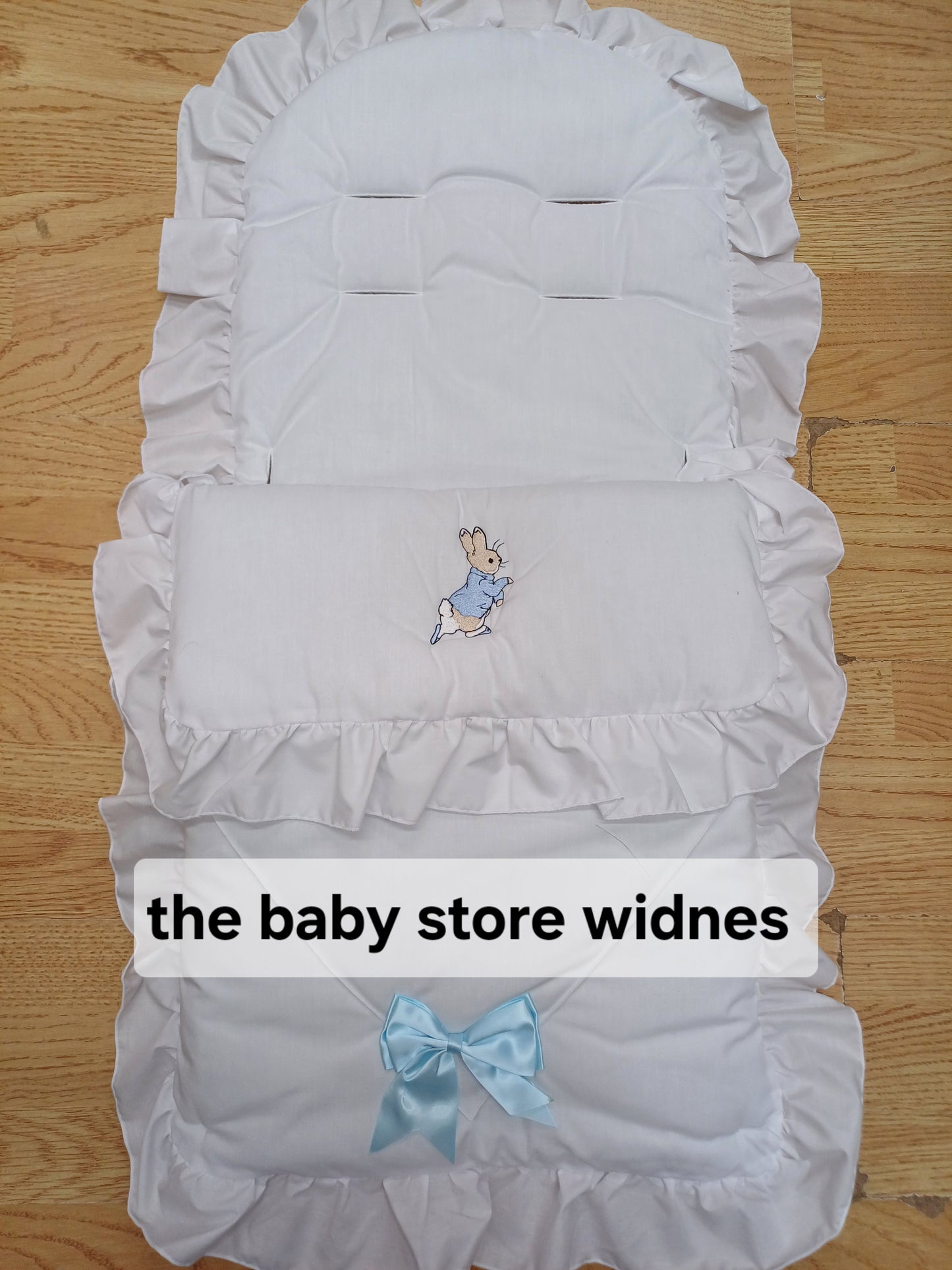 Baby Boys or girls Peter rabbit themed universal fit pram cosytoes footmuff pram set