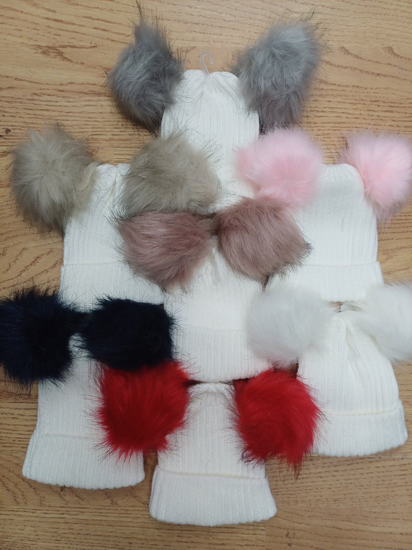Baby Boys and Girls Knitted pom pom hats newborn / 12 months