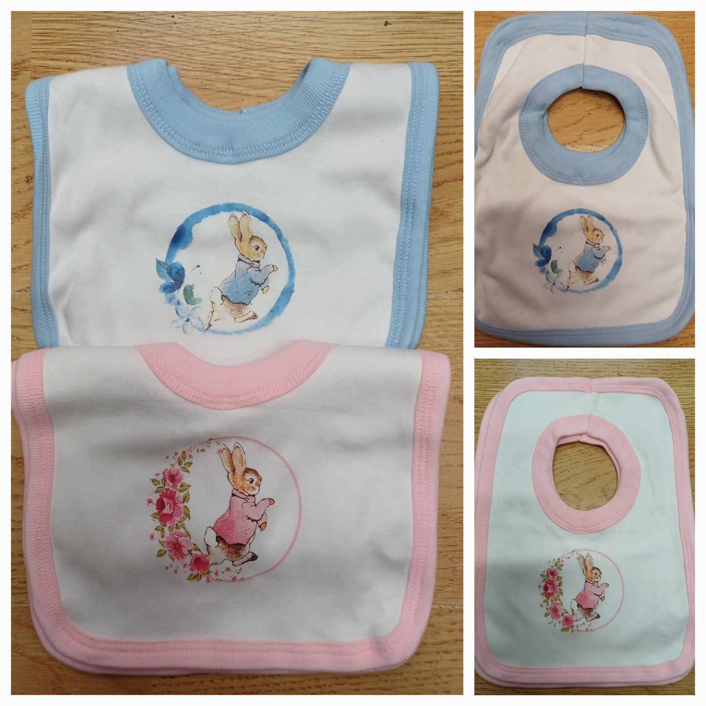 Boys girls peter rabbit design bibs