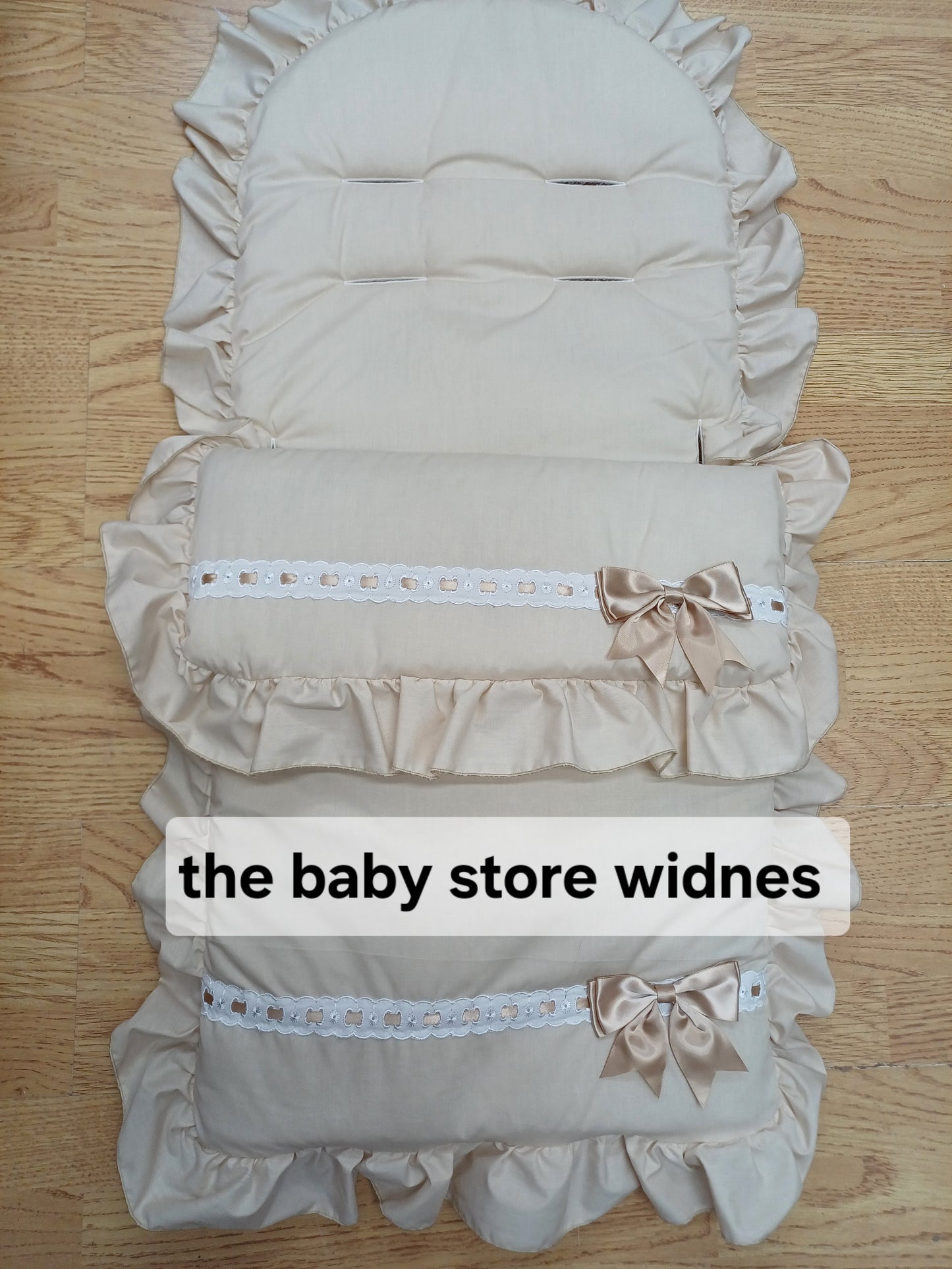 Baby Boys or Girls universal fit pram cosytoes footmuff pram set with bows