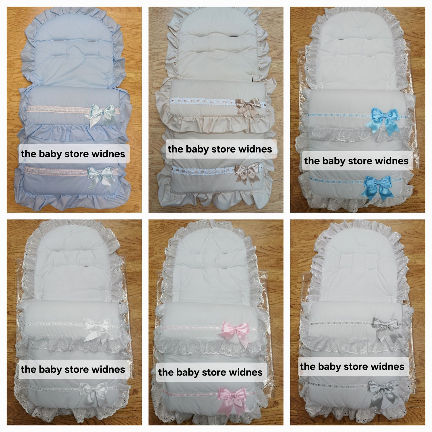 Baby Boys universal fit pram cosytoes footmuff pram set with bows colour blue