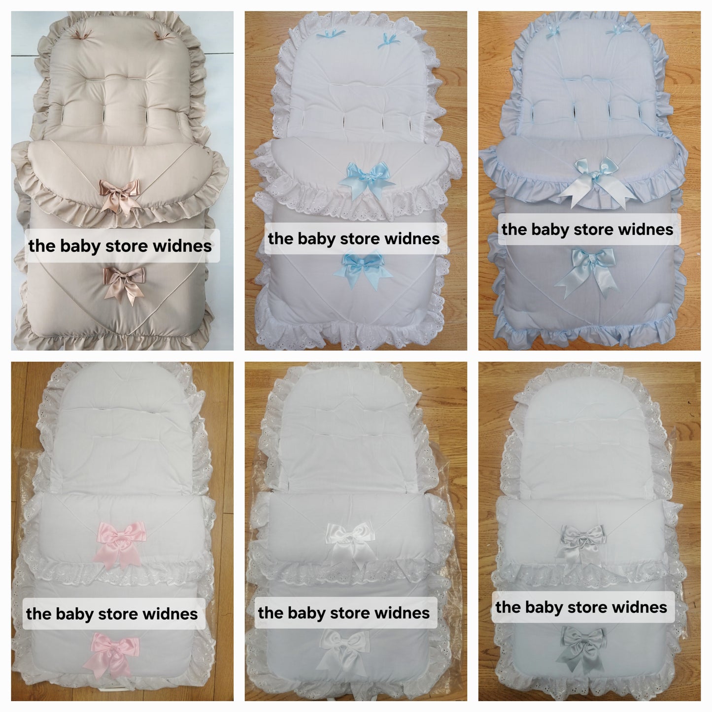 Baby Boys / girls universal fit pram cosytoes / footmuff with bows comes in various colours