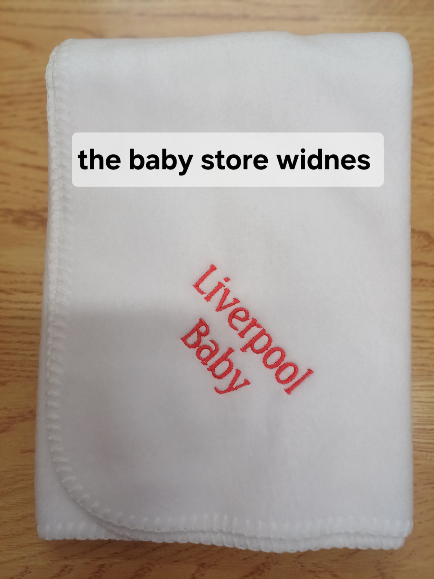 Babys fleece blanket / wrap Liverpool Baby embroidery