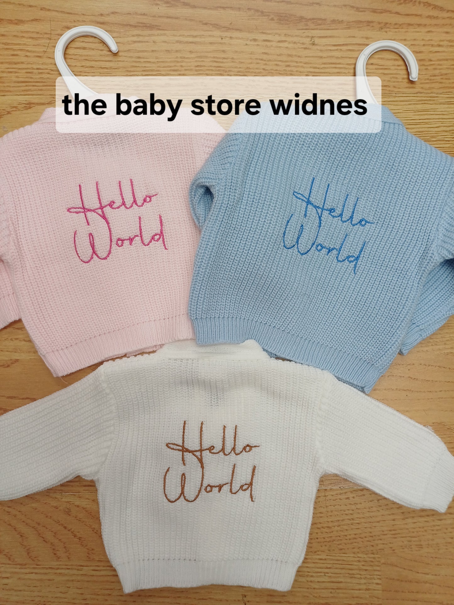 Dandelion boys girls. Knitted cardigan hello world desisn embroidery