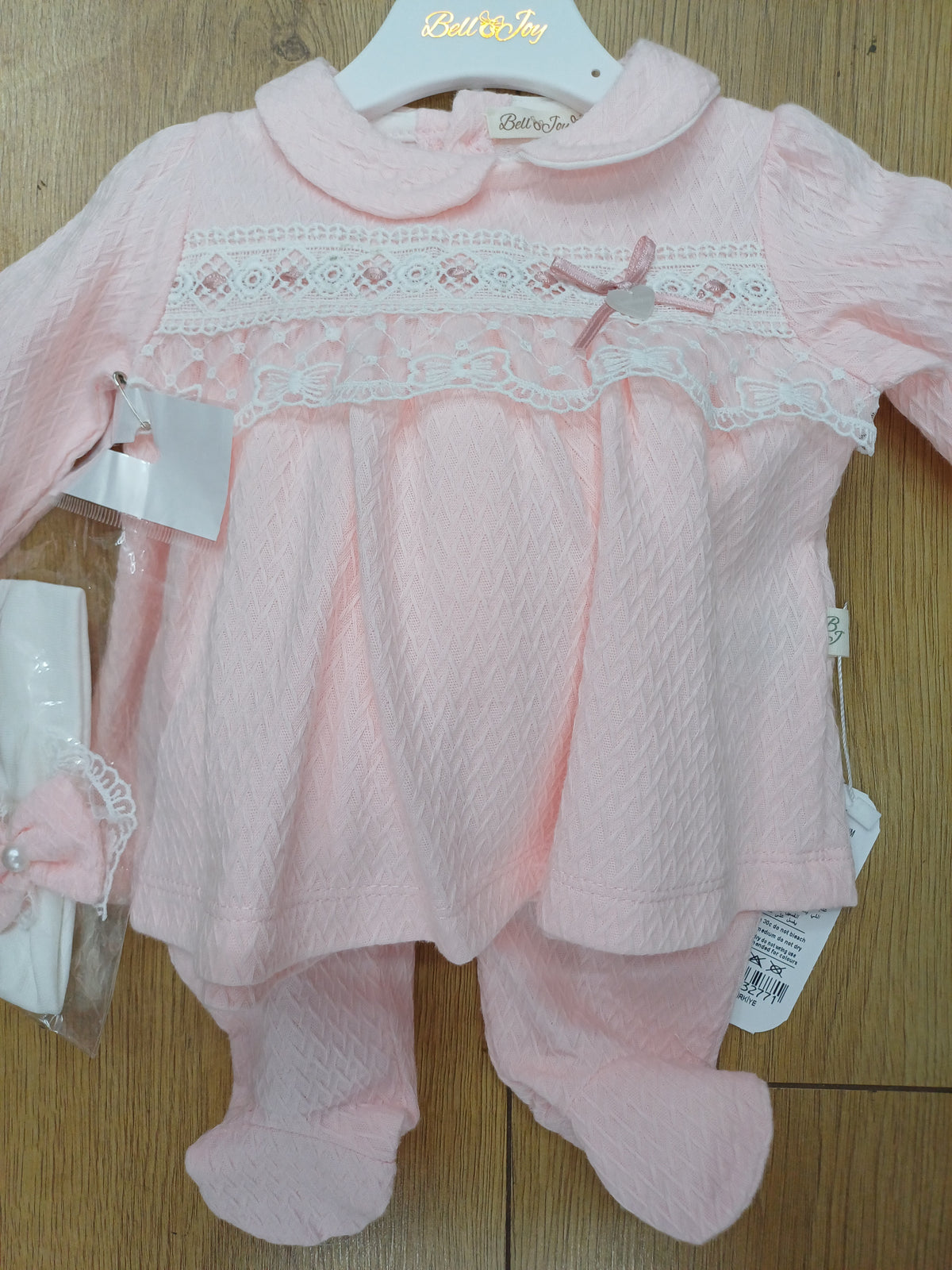 Baby girls 3 pcs Spanish style lace top and bottoms with headband