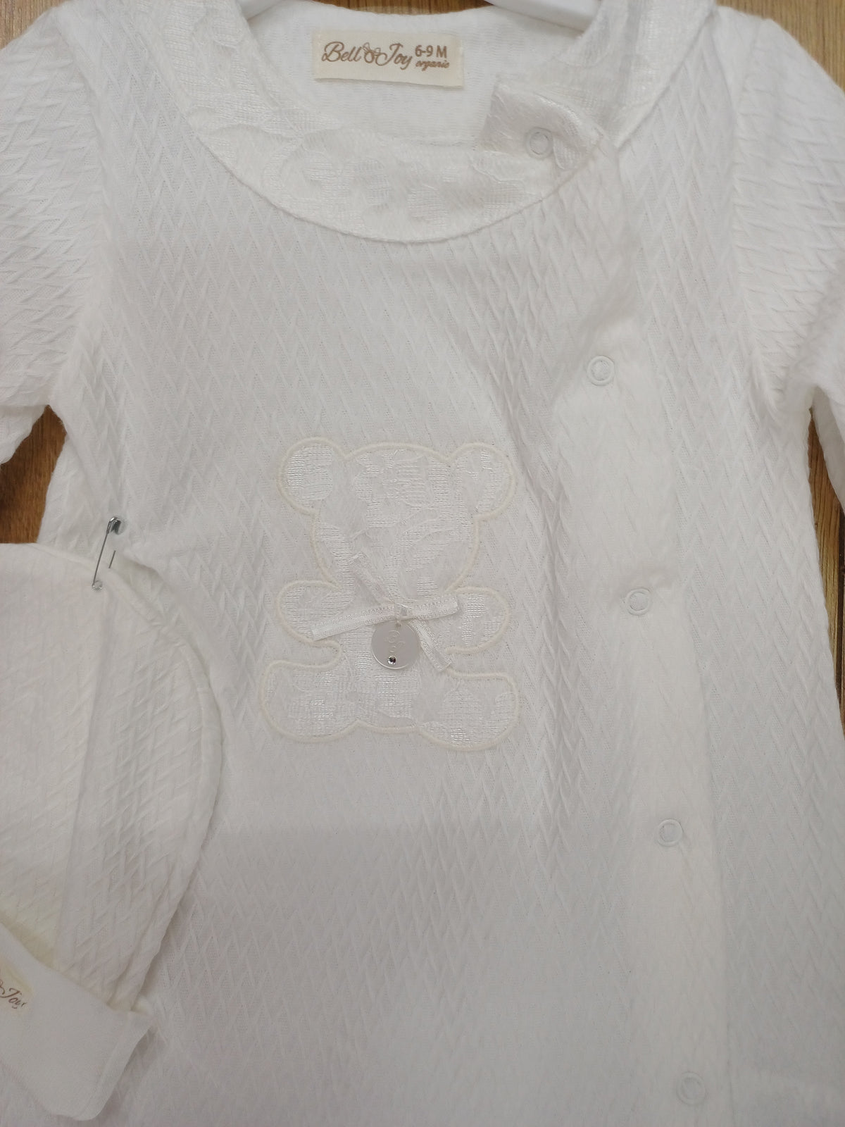 Babys unisex all in one Spanish style teddy bear lace romper and hat set