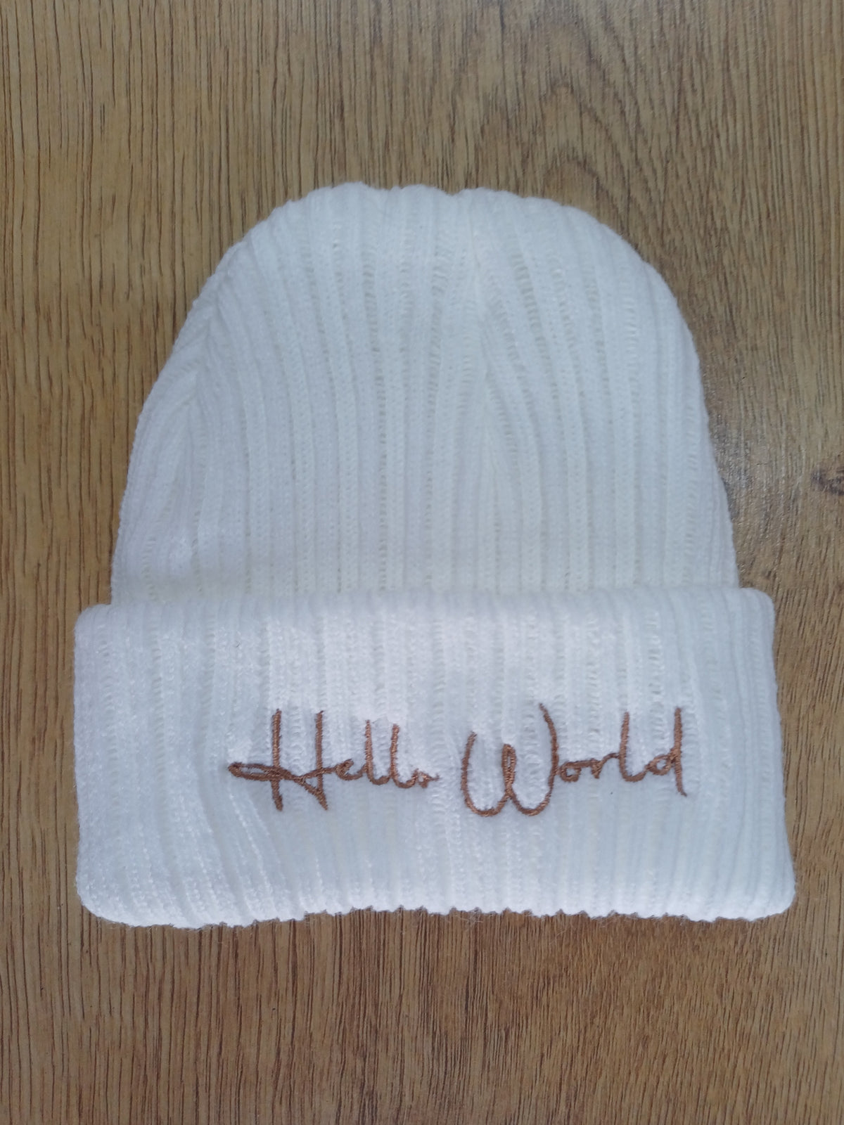 Baby Boys / girls beanie hats with hello world embroidery size newborn