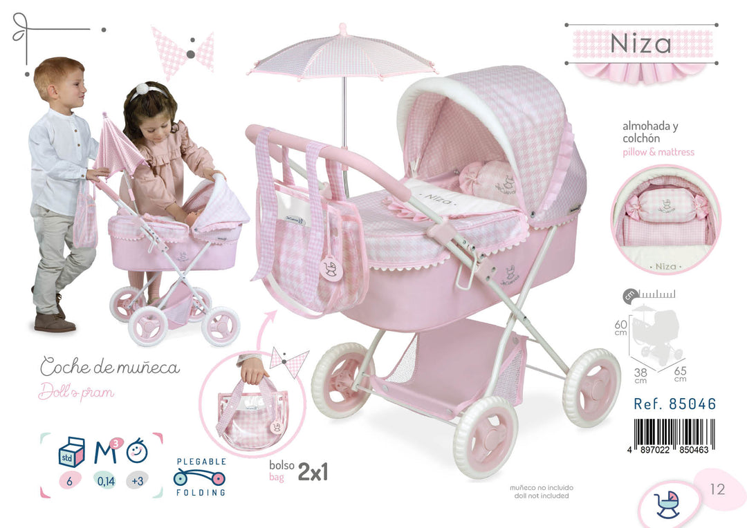 Spanish dolls folding carriage pram with accessories