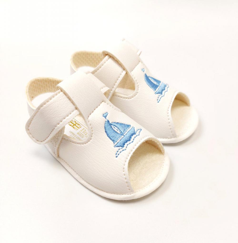Baypods baby Boys soft sole sandals with boat embroidery