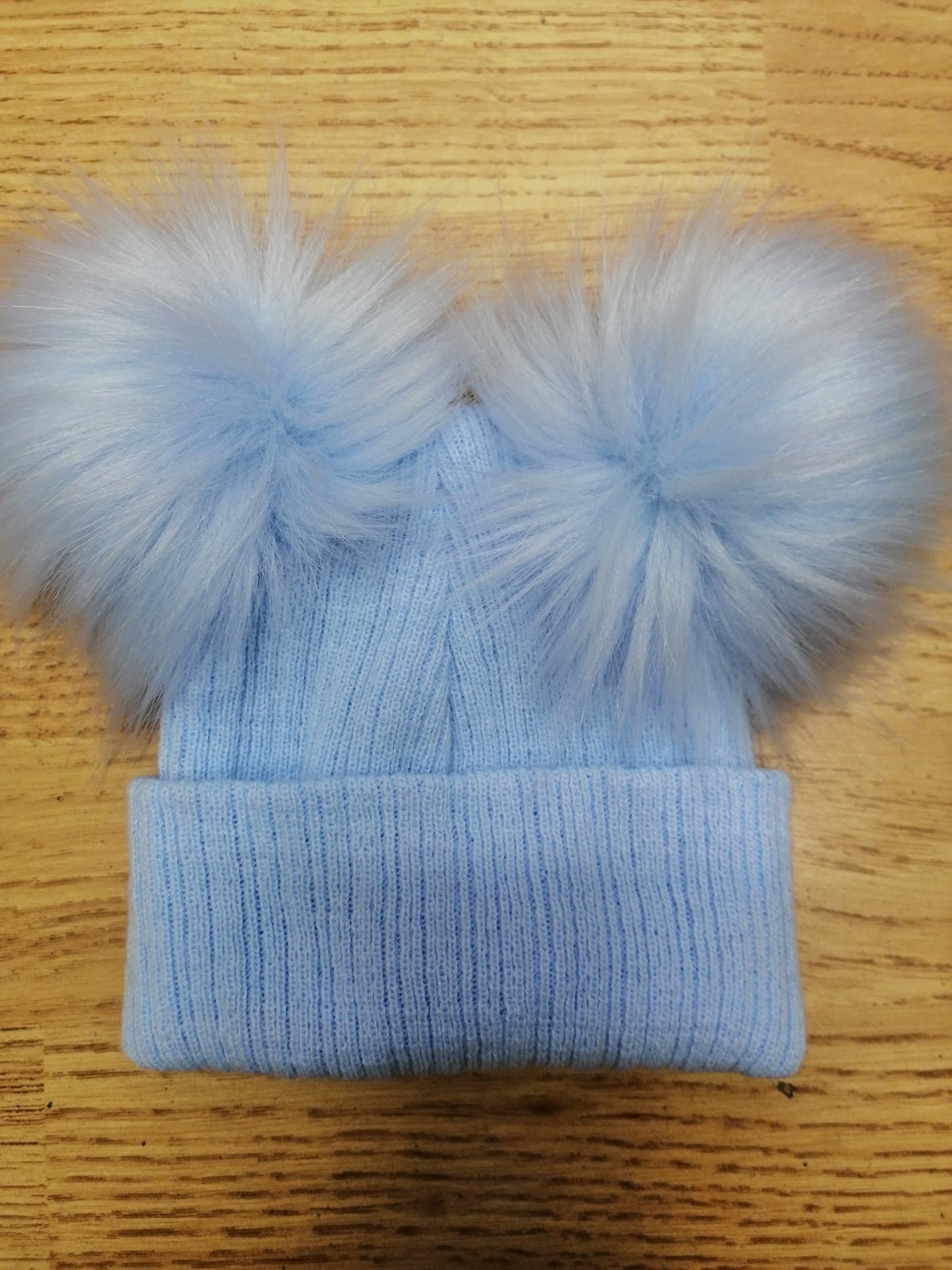 Baby Boys and girls double pom pom hats comes in various colours