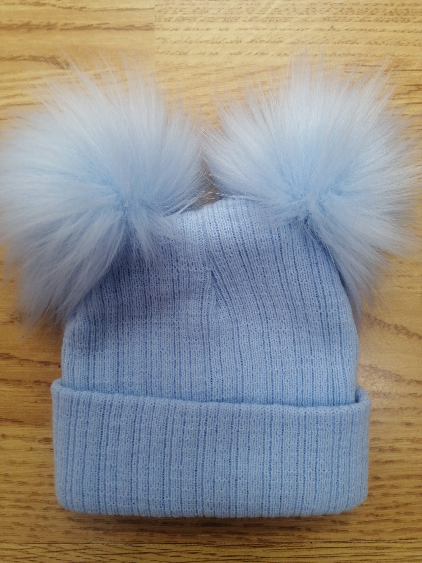 Baby Boys and girls double pom pom hats comes in various colours