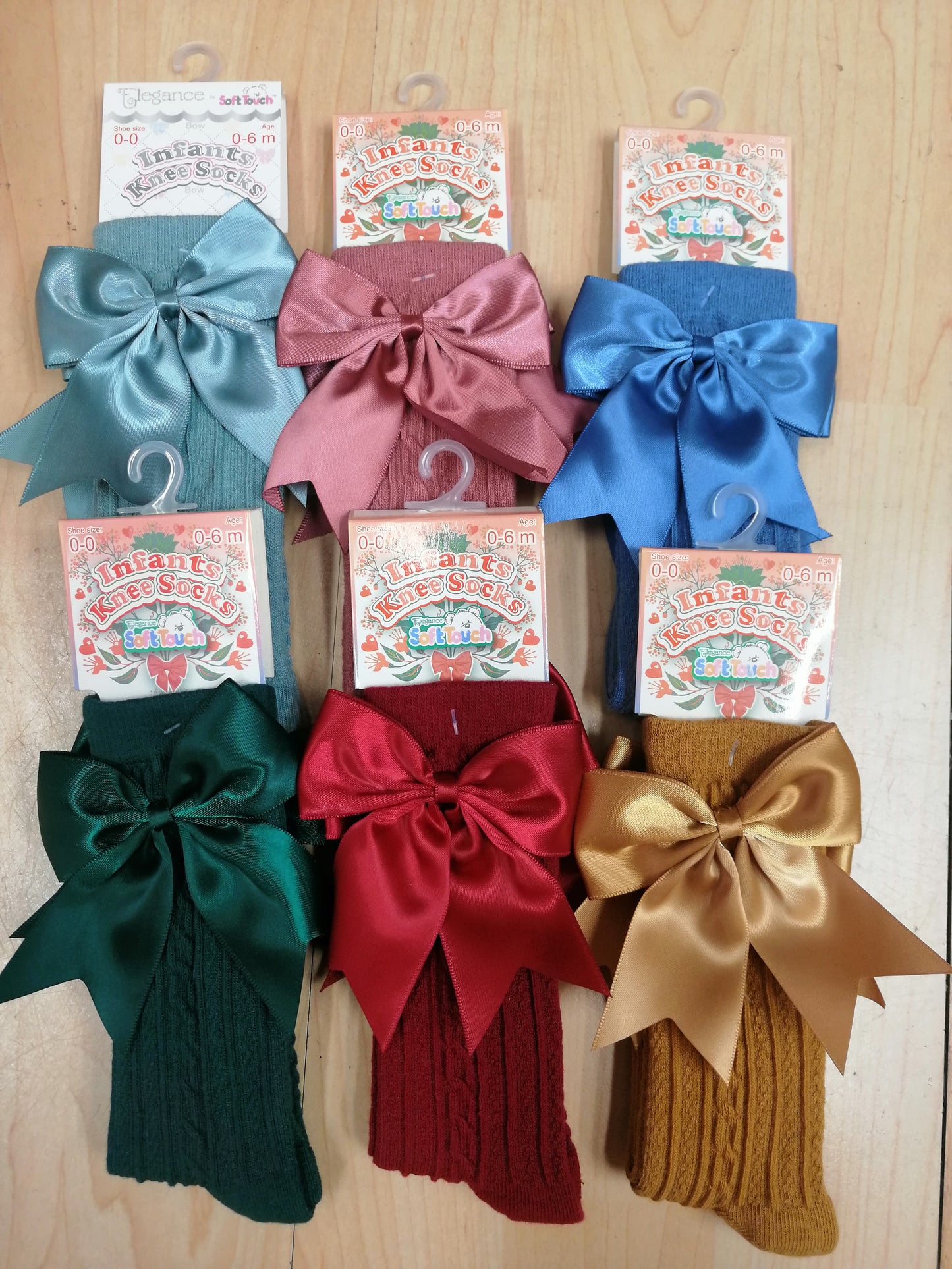 Baby girls knee high large bow socks various colours to choose from