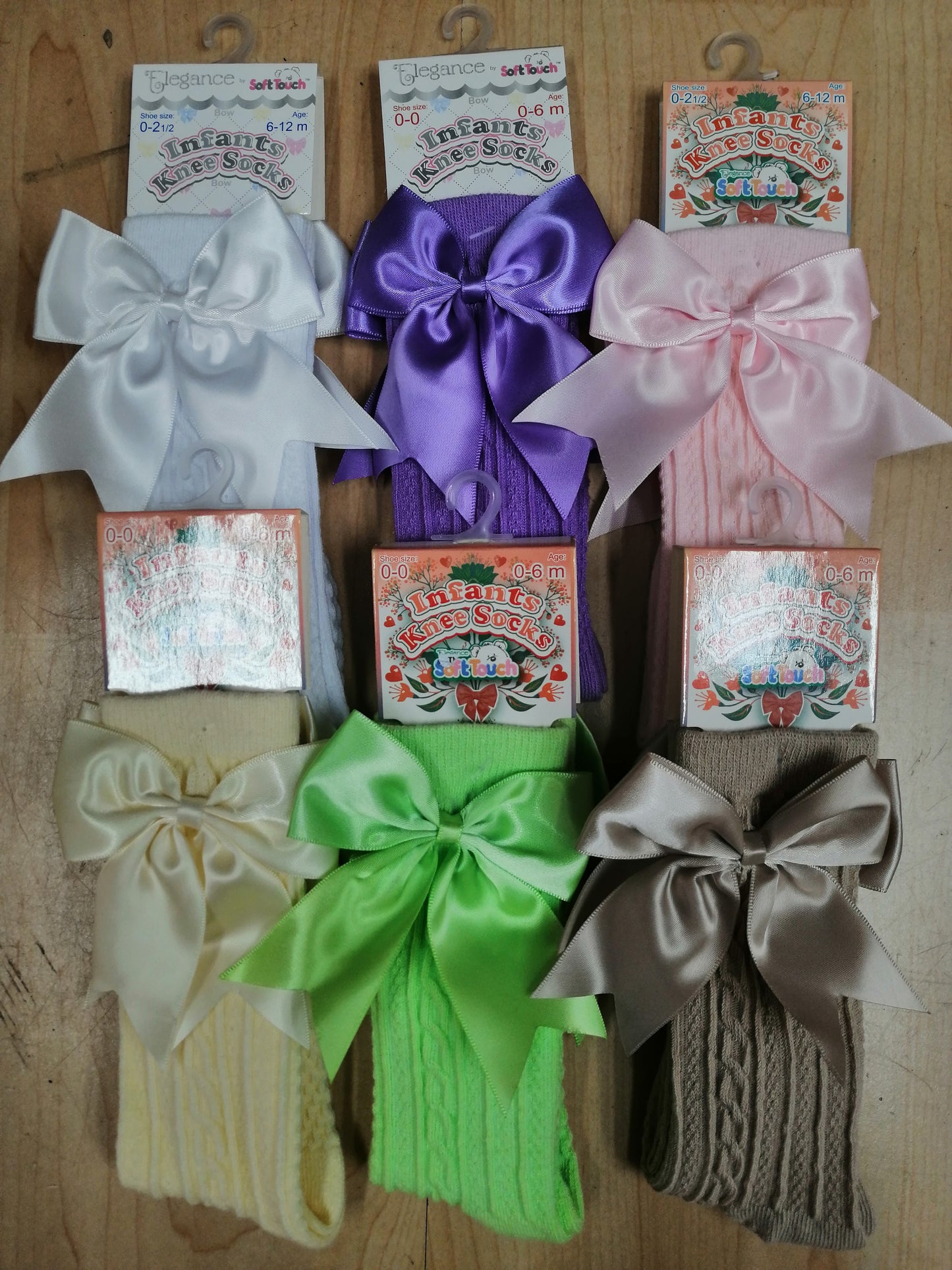 Baby girls knee high large bow socks various colours to choose from