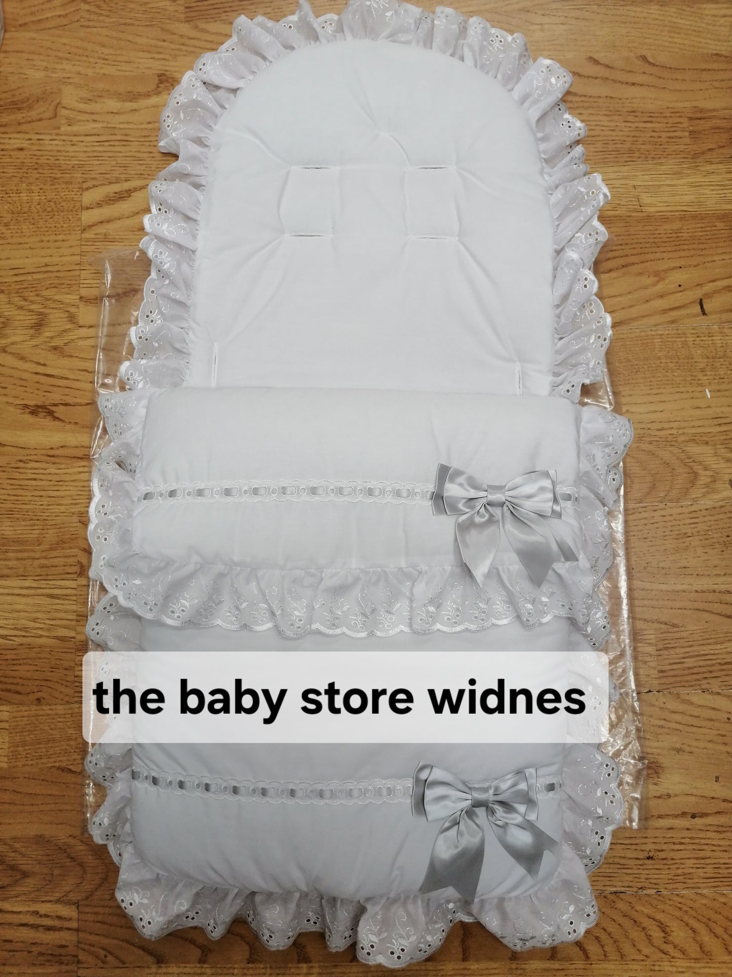 Baby Boys or Girls universal fit pram cosytoes footmuff pram set with bows