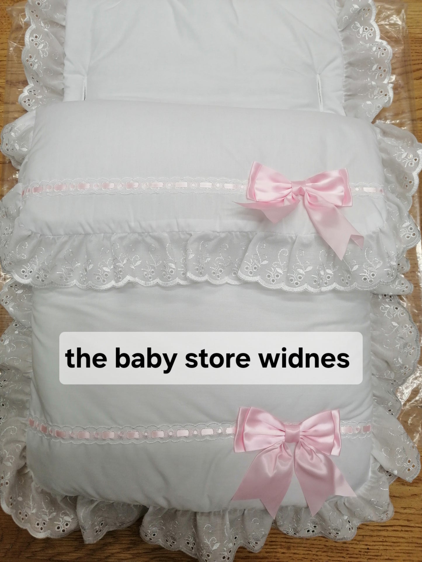 Baby Boys or Girls universal fit pram cosytoes footmuff pram set with bows