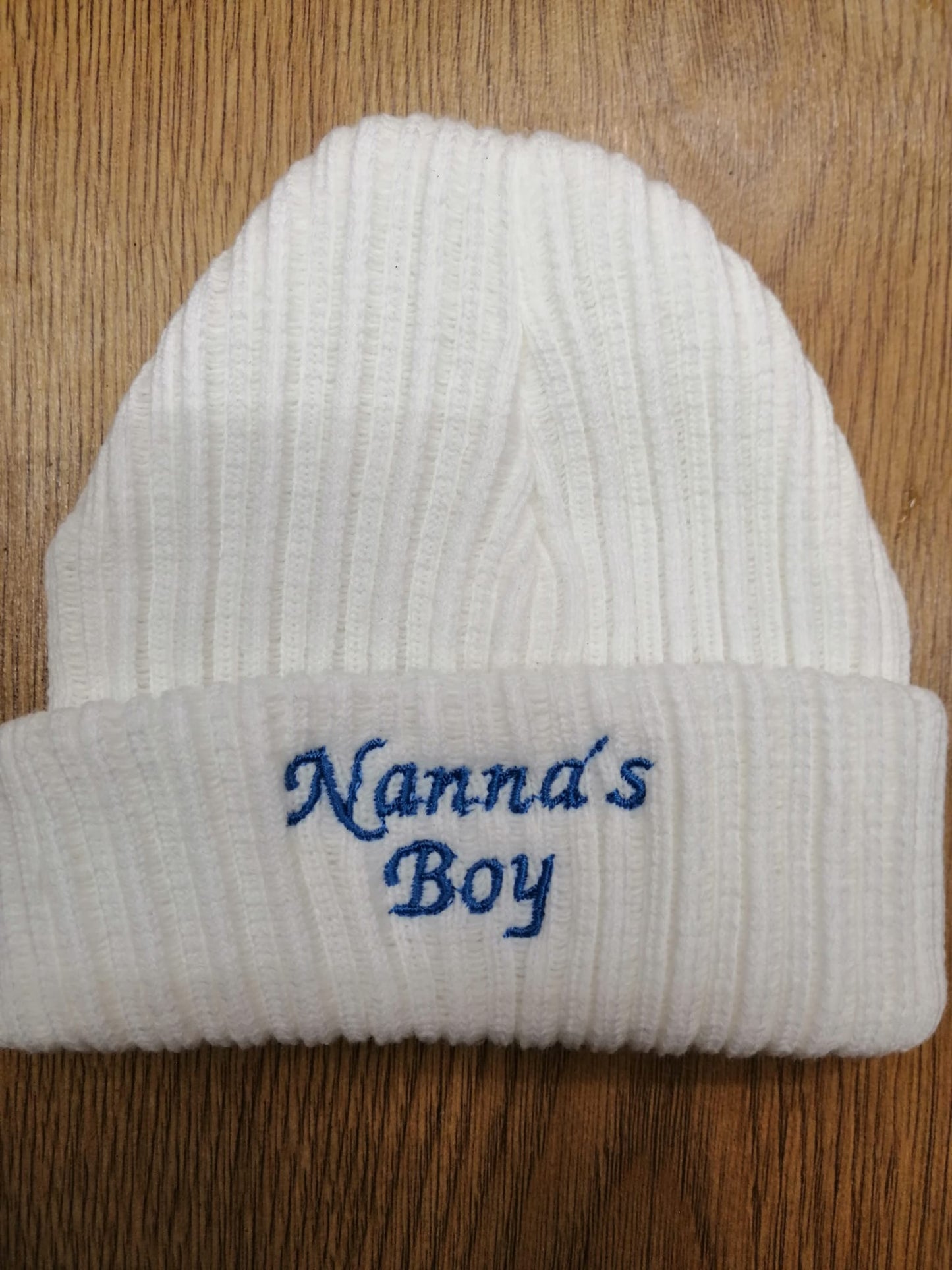 beautiful baby newborn beanie hat embroidered with nannas girl or boy or grandads boy or girl newborn size