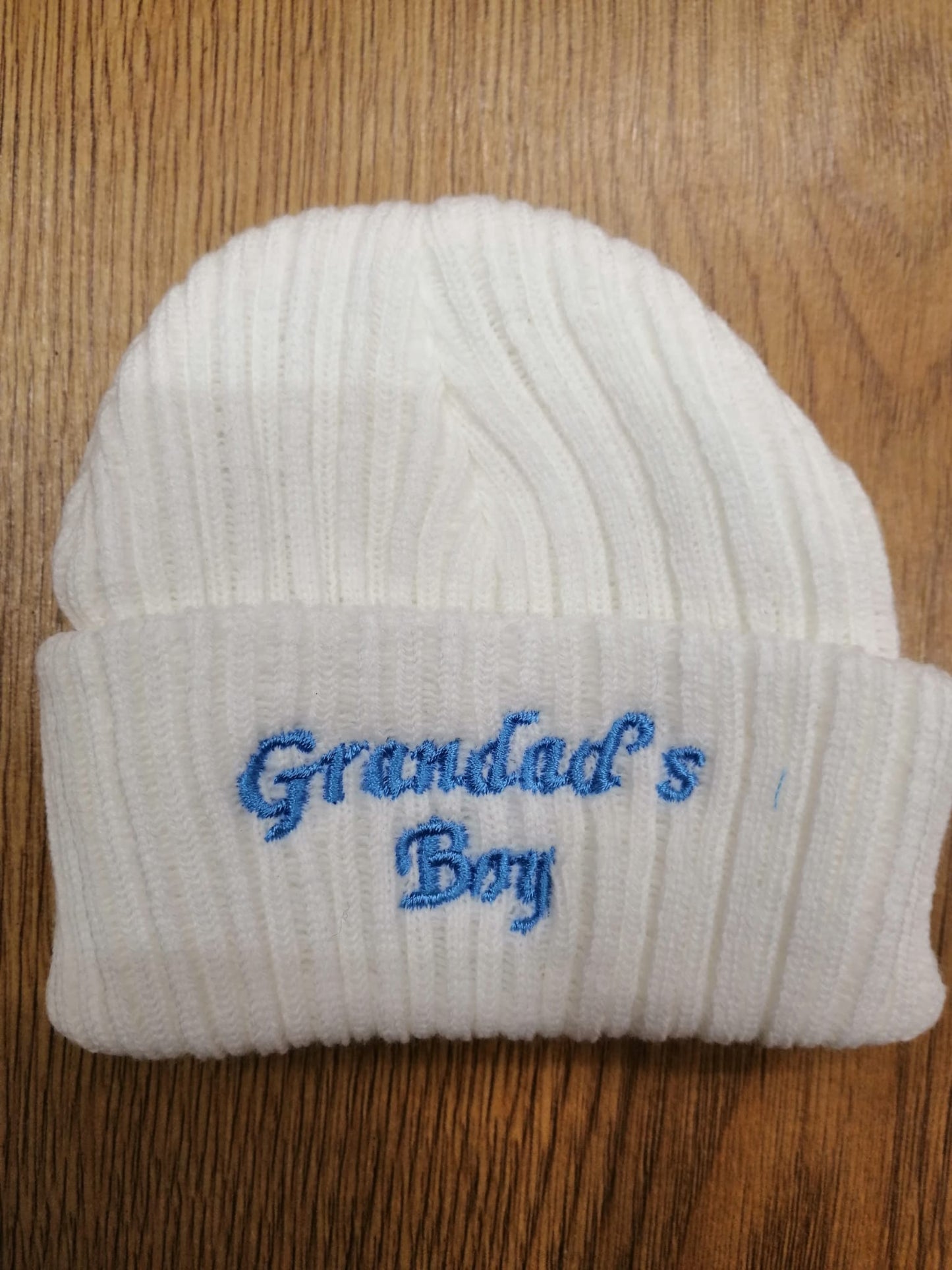 beautiful baby newborn beanie hat embroidered with nannas girl or boy or grandads boy or girl newborn size