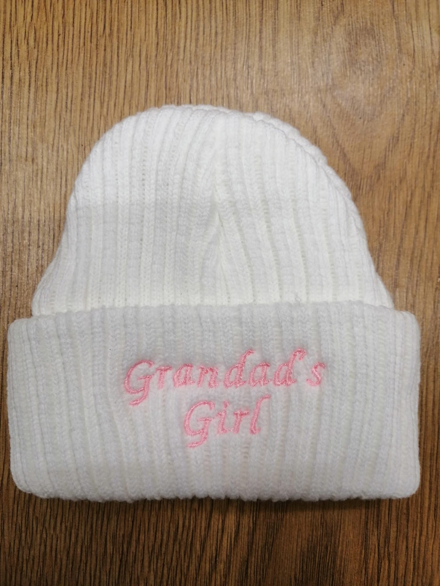 beautiful baby newborn beanie hat embroidered with nannas girl or boy or grandads boy or girl newborn size