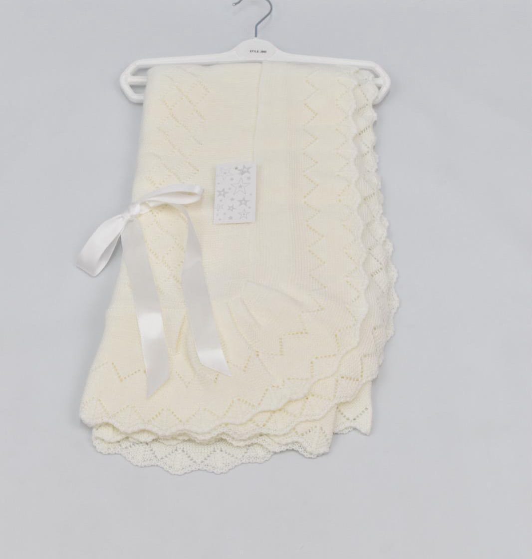 Spanish knitted ribbon bow blanket shawl comes in various colours. 42x 42 inches