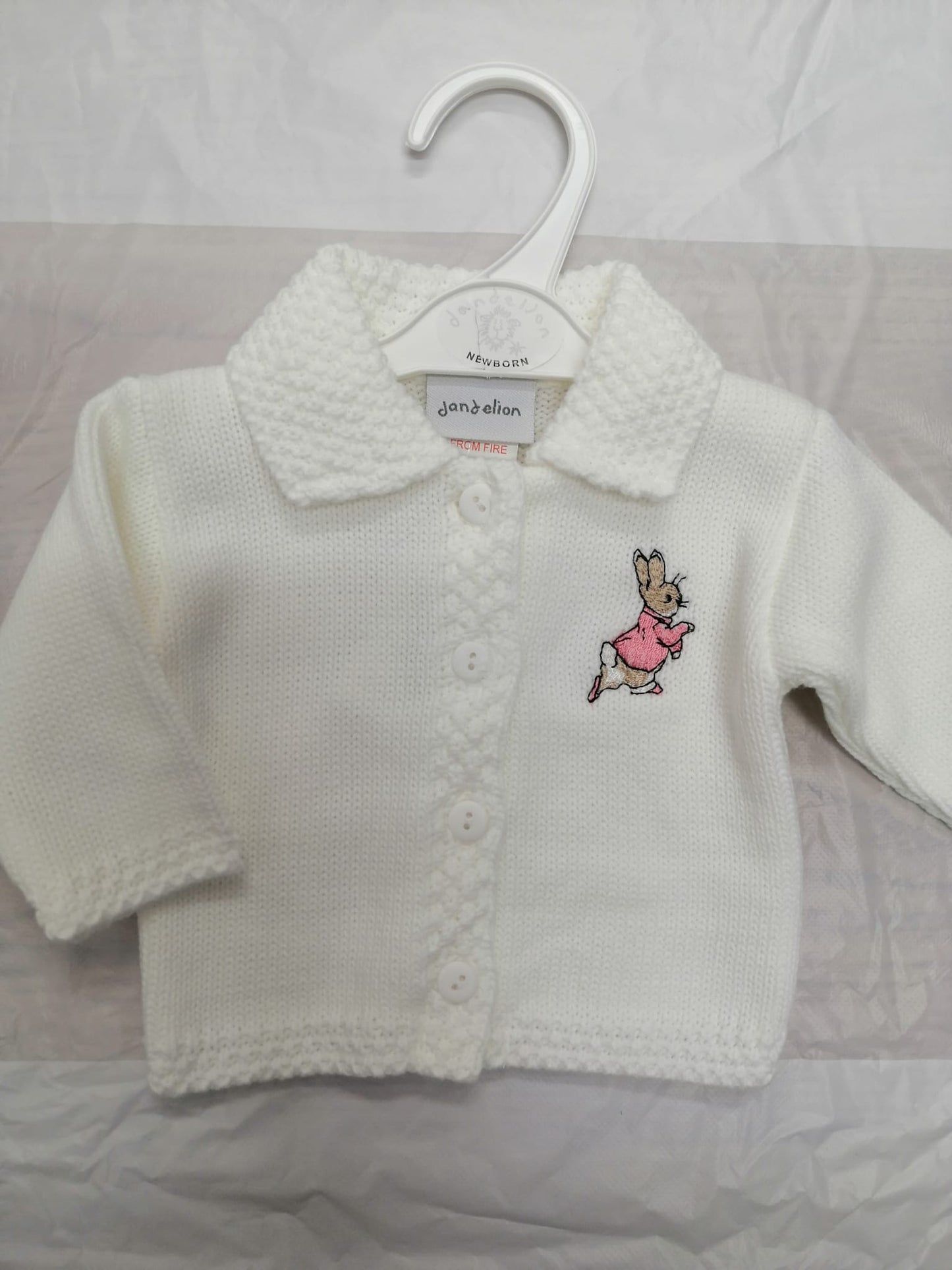 Running rabbit dandelion cardie with collar 5 colours