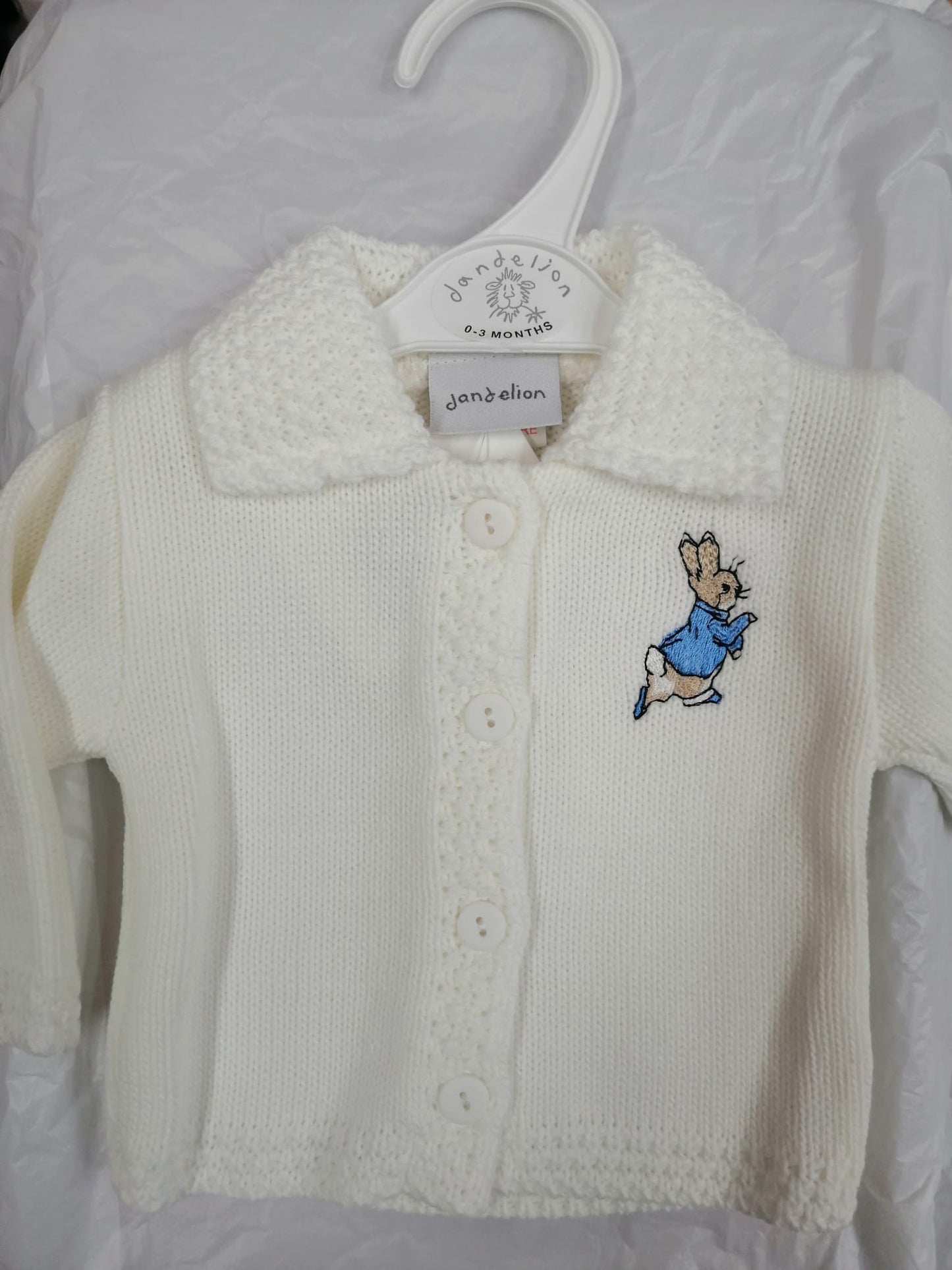 Running rabbit dandelion cardie with collar 5 colours