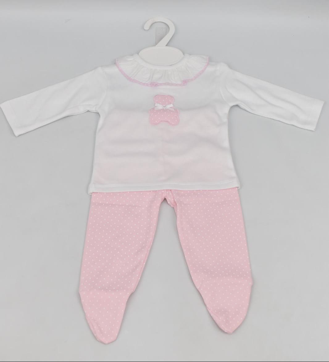 Baby girls 2 piece set with teddy bear design