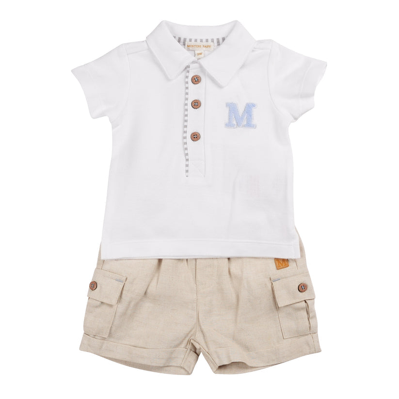 Mintini boys 2 piece shorts and top set