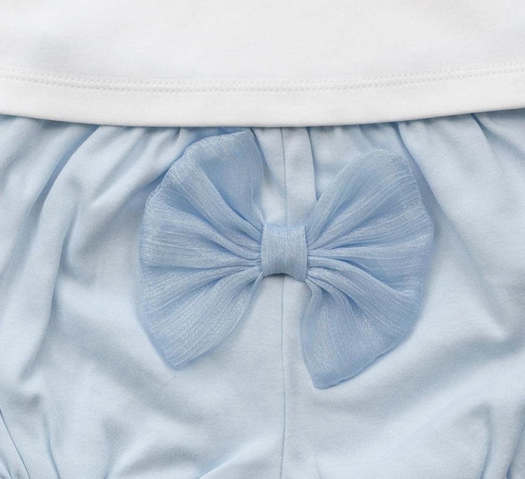 Mintini girls 2 piece top and bloomers set with bows