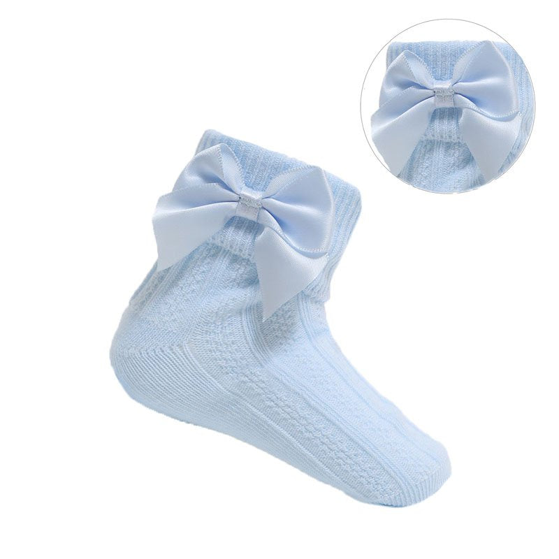 Baby girls ankle bow socks sizes newborn to 2 years various colours to choose from
