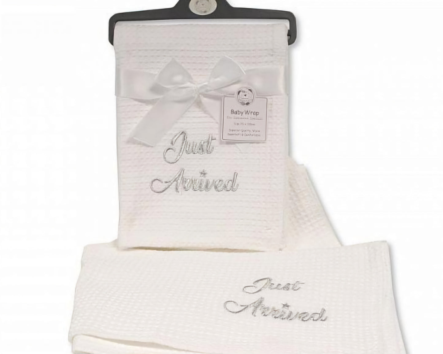 Waffle blanket wrap embroidered with just arrived
