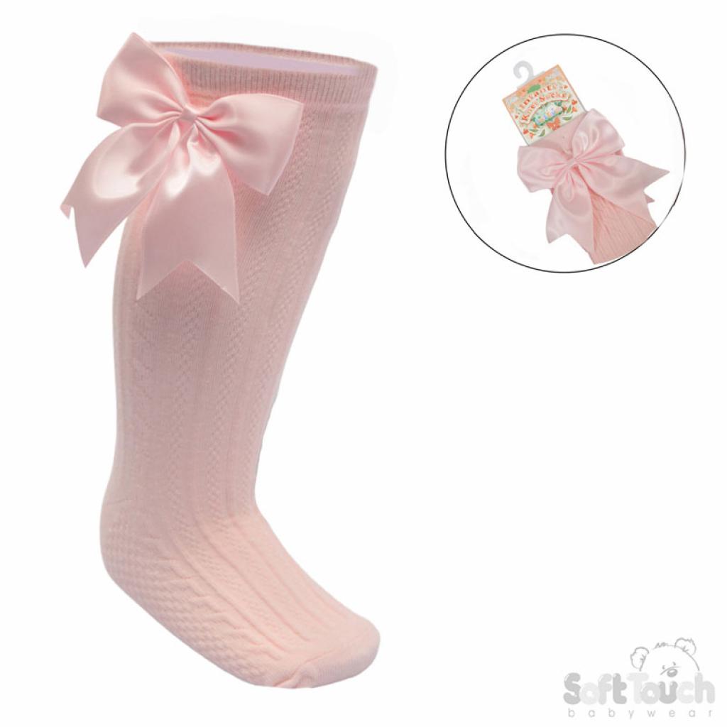 Baby girls knee high large bow socks various colours to choose from