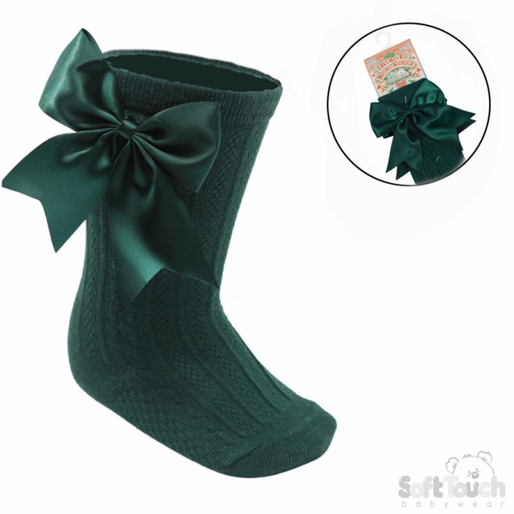Baby girls knee high large bow socks various colours to choose from