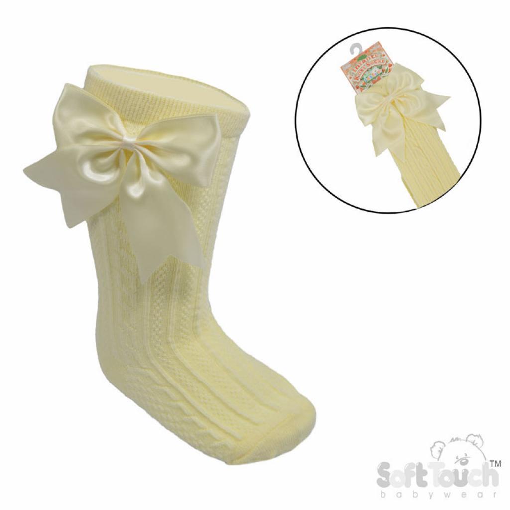 Baby girls knee high large bow socks various colours to choose from