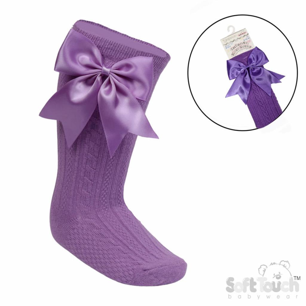 Baby girls knee high large bow socks various colours to choose from
