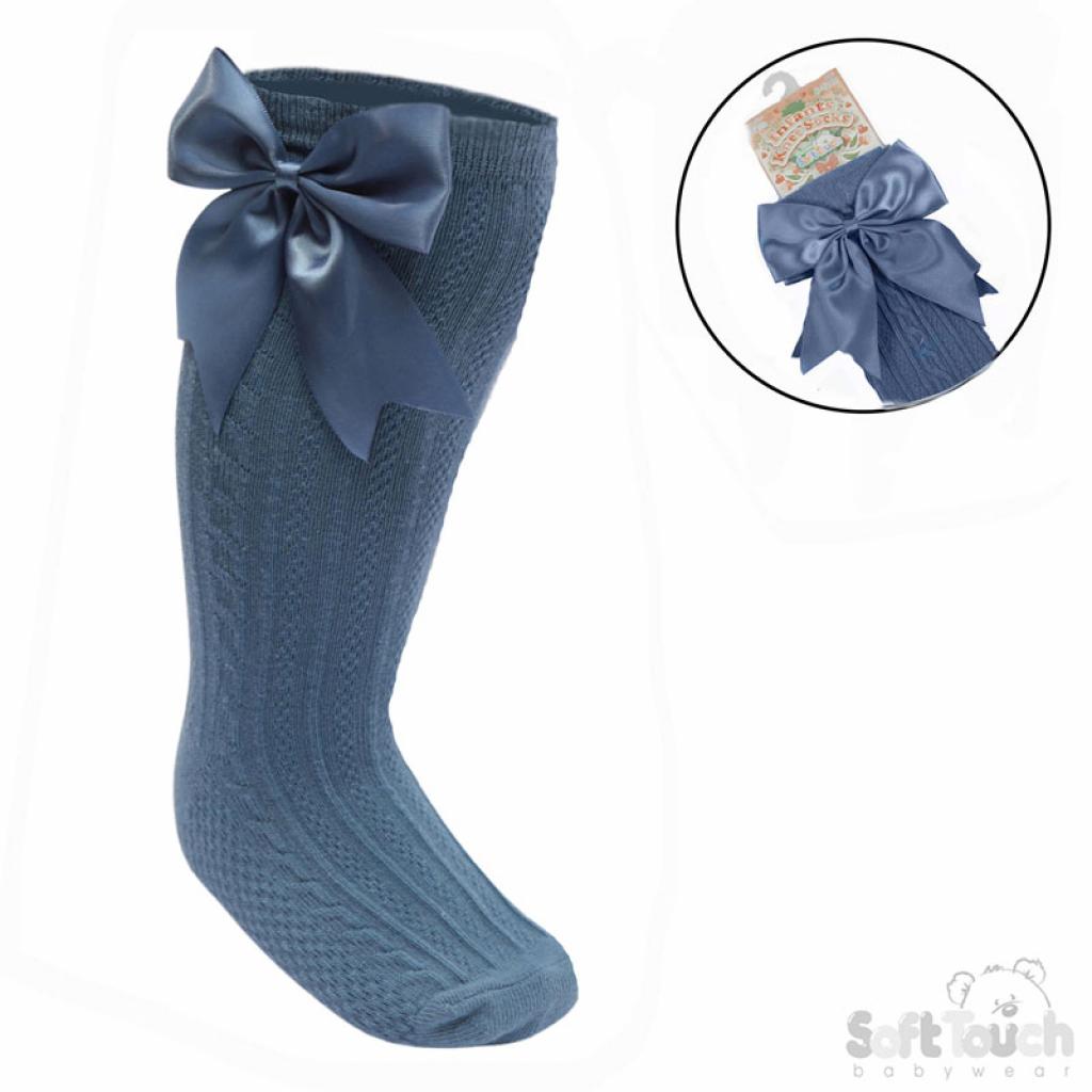 Baby girls knee high large bow socks various colours to choose from