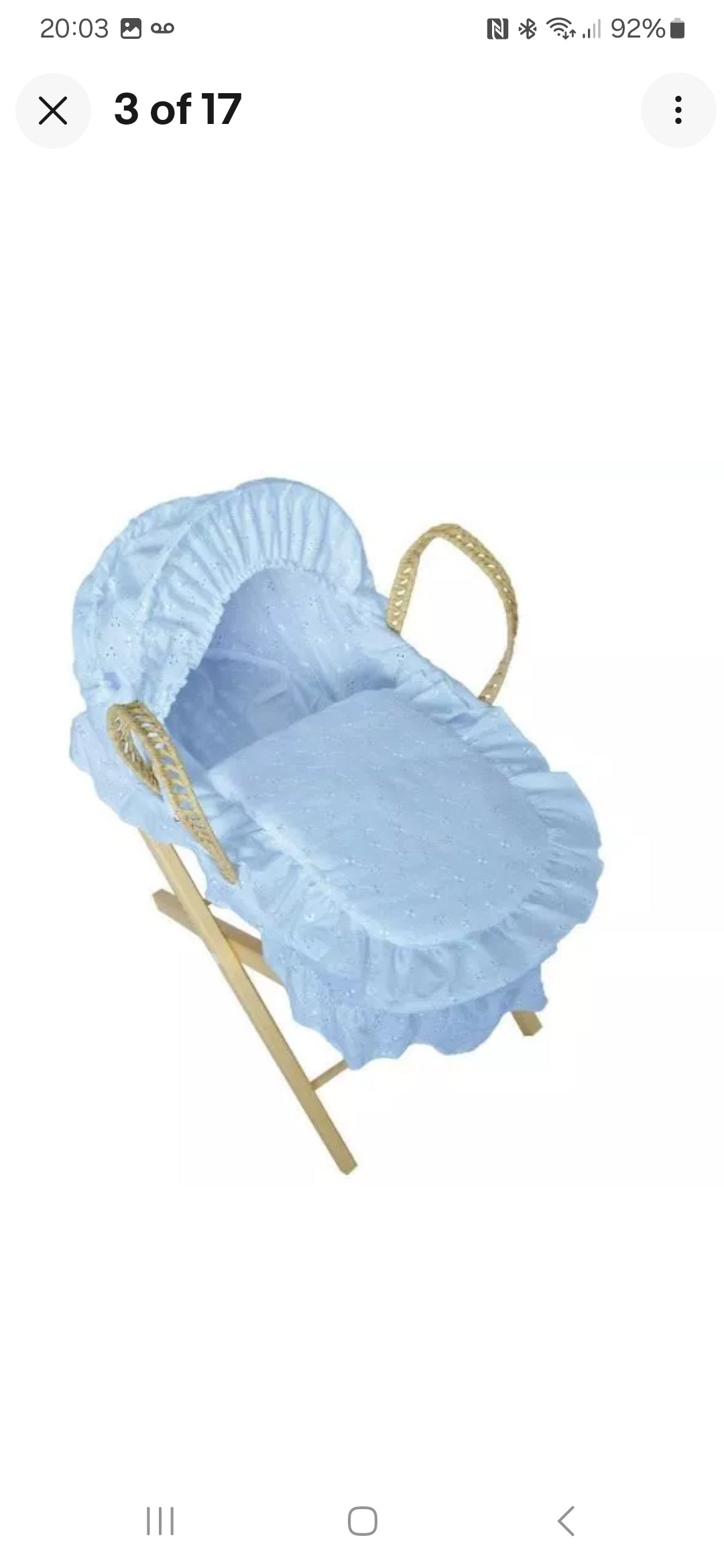 Dolls moses basket and stand set