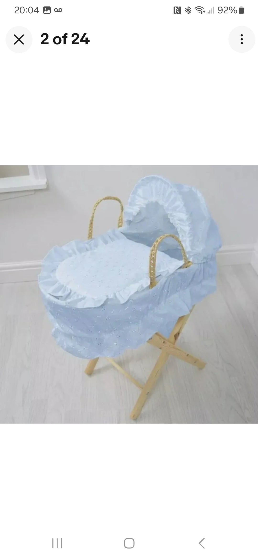 Dolls moses basket and stand set