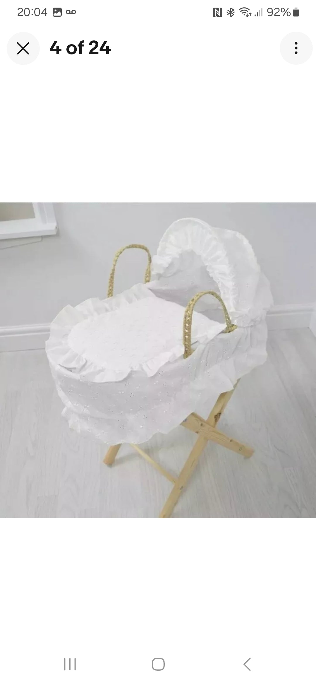 Dolls moses basket and stand set