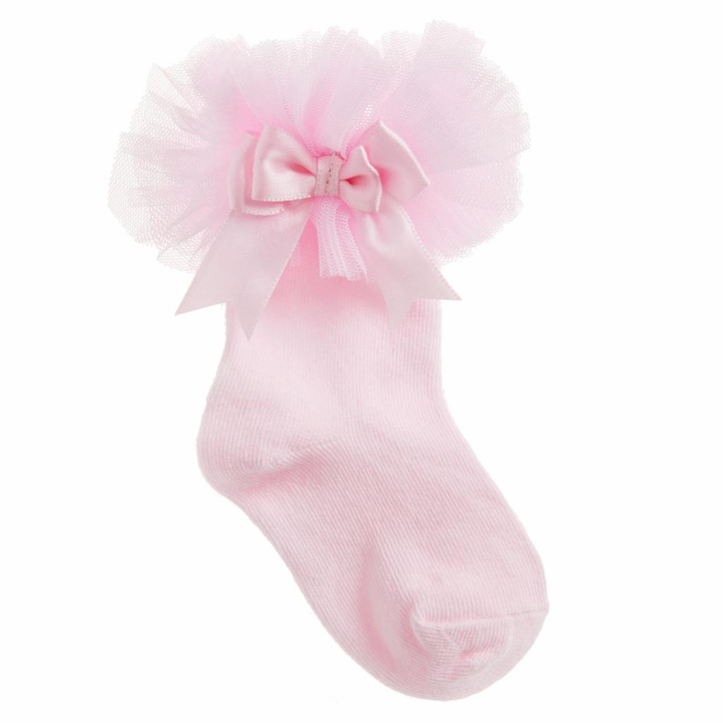 Baby girls tu tu socks with bow various colours to choose from sizes newborn to infrant