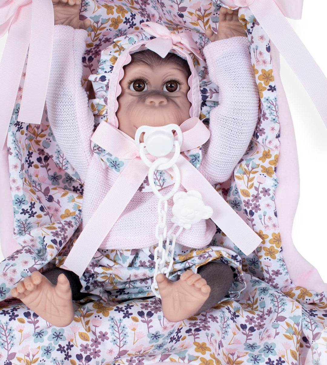 Spanish reborn monkey doll comes with blanket and dummy