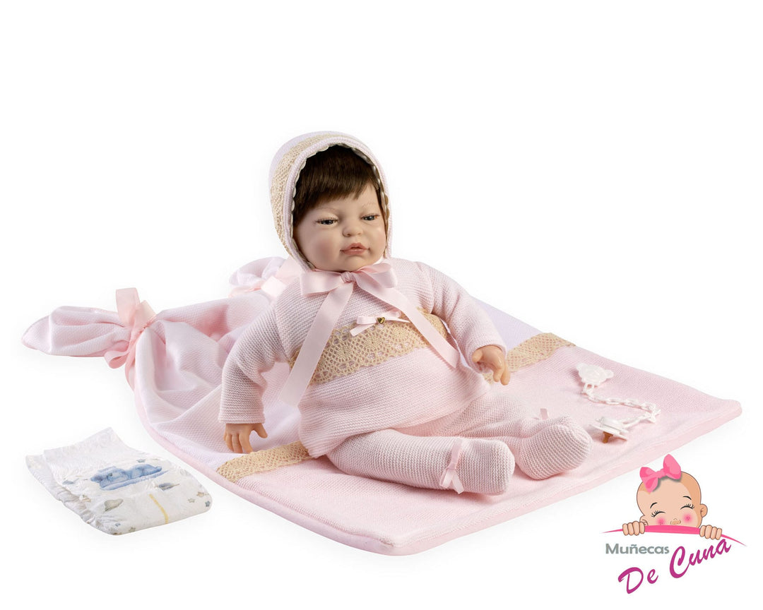 Spanish reborn doll comes in a luxury sleeping bag with dummy