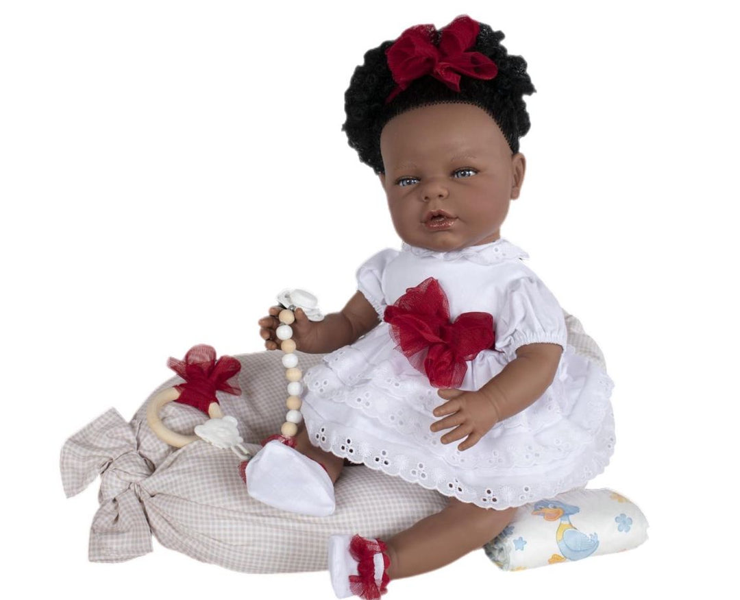 Spanish reborn doll comes with luxury pillow and dummy