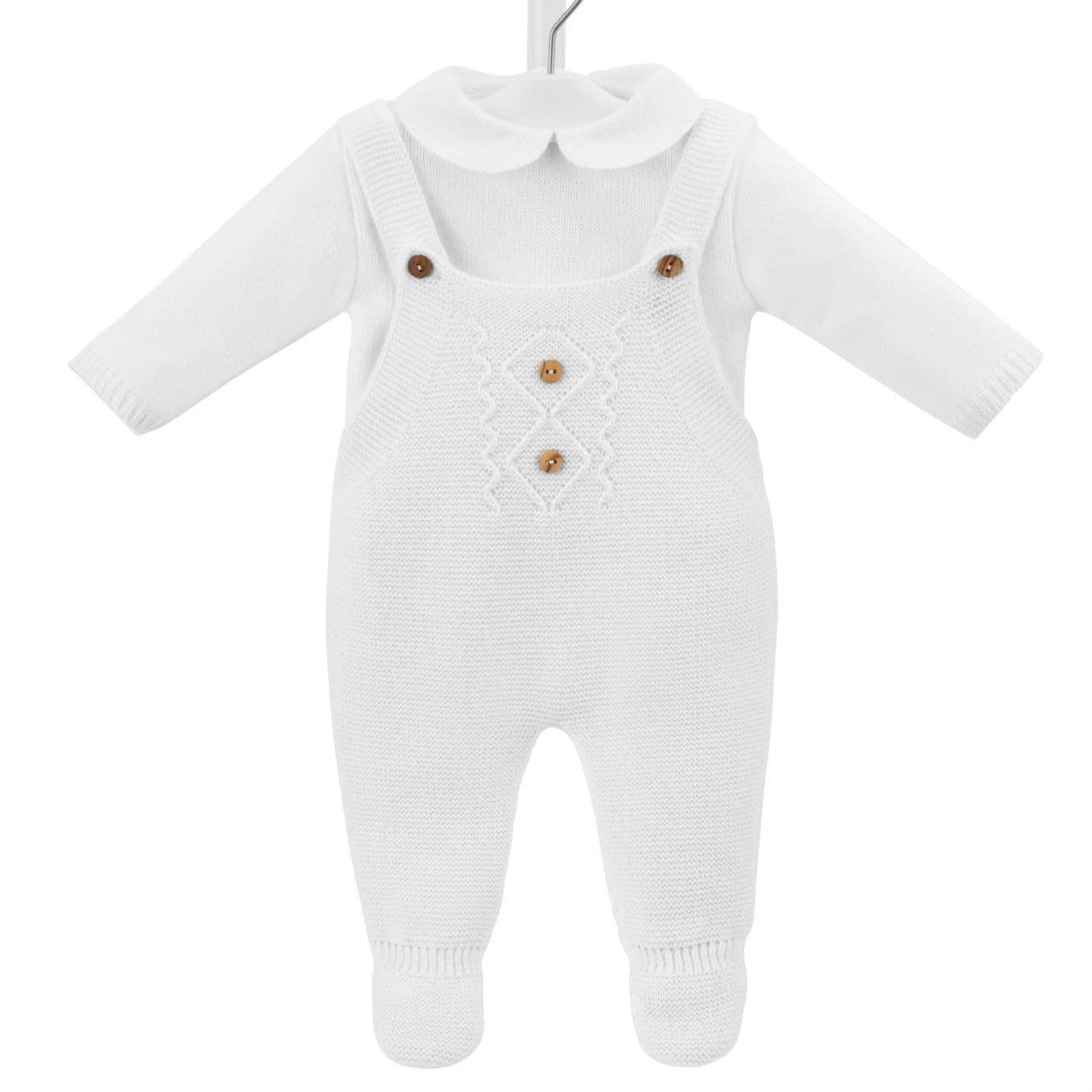 Dandelion unisex knitted dungaree and top set
