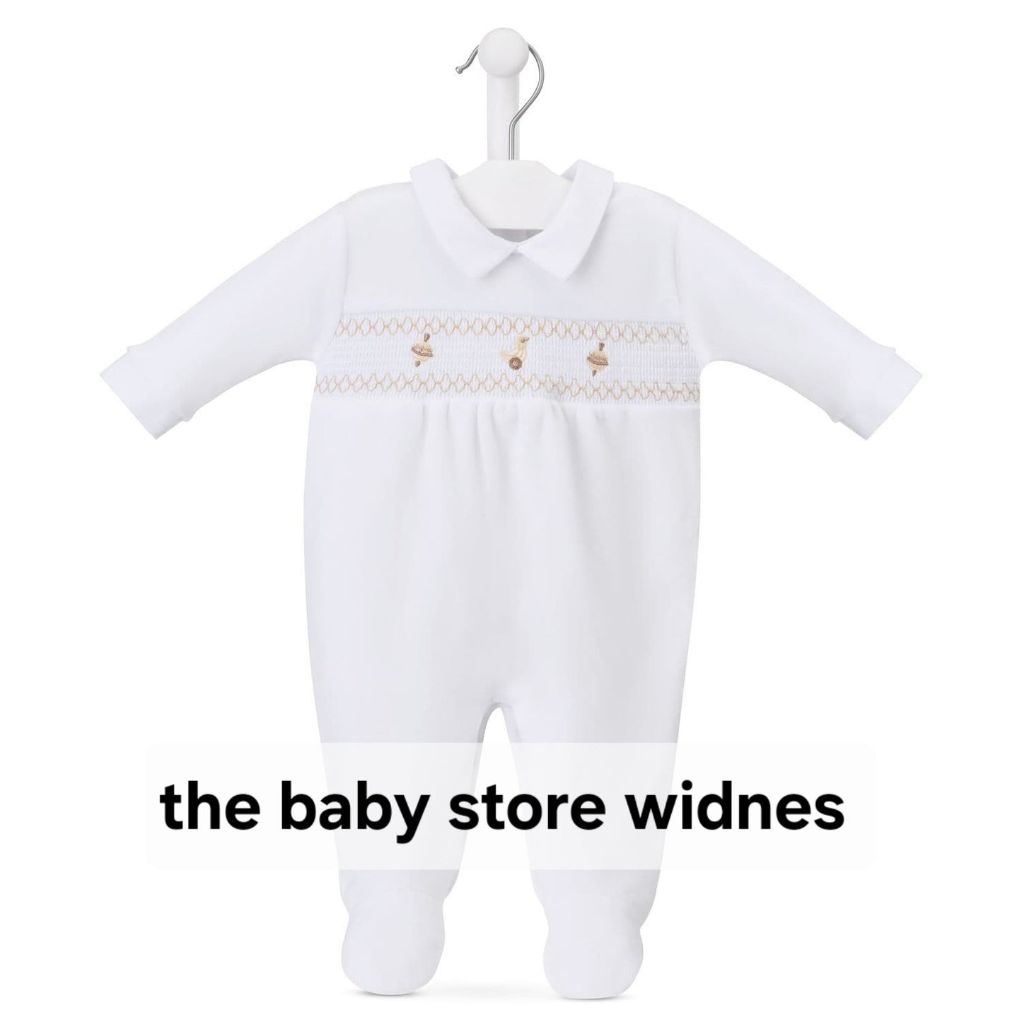 Dandelion spinning top smocked velour sleepsuit