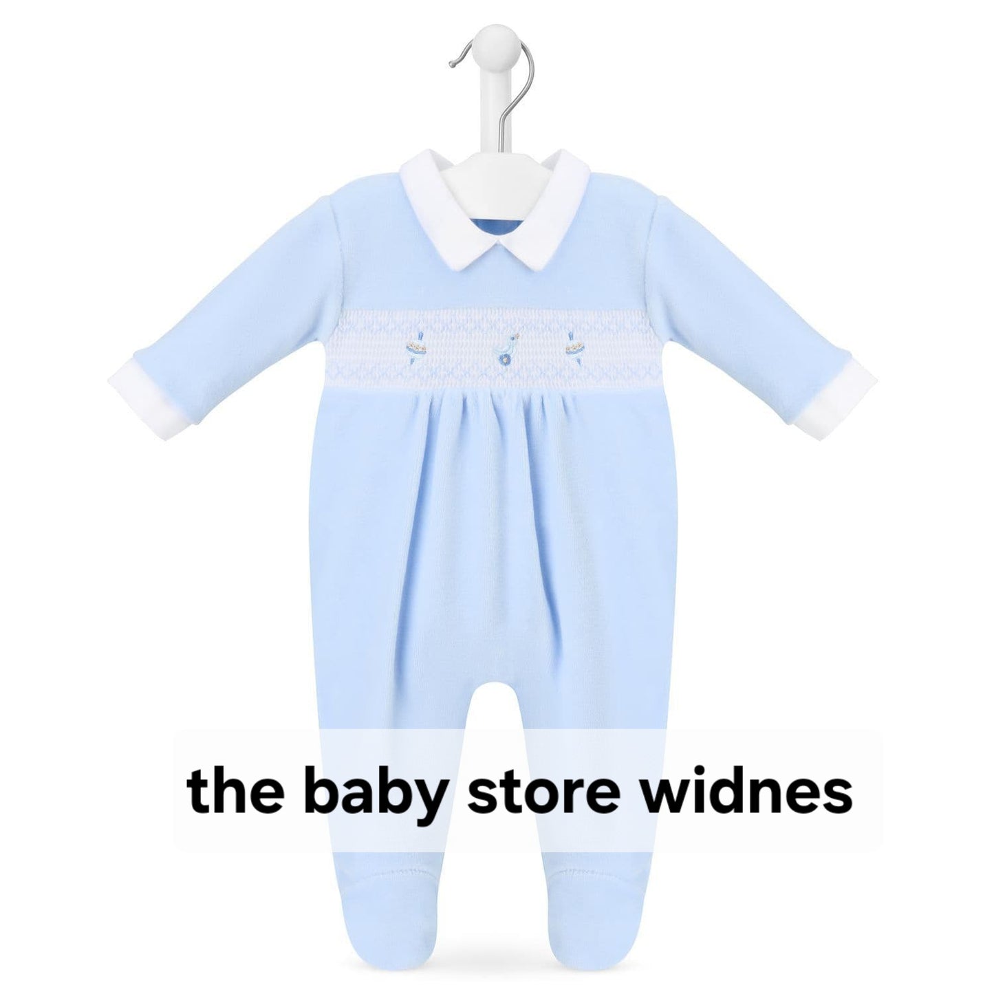Dandelion spinning top smocked velour sleepsuit
