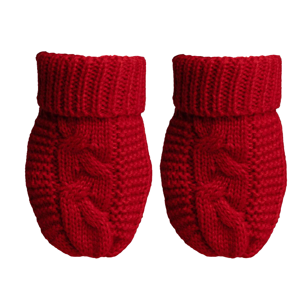 Knitted cable pattern mitts